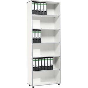 Schäfer Shop Select Regal MOXXO IQ, Holz, 6 Fächer, 6 OH, B 801 x T 362 x H 2168 mm, weiß
