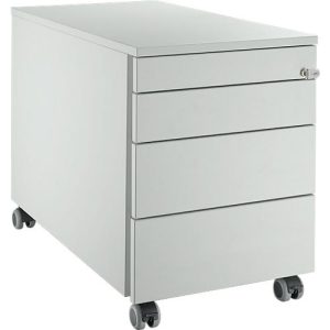 Schäfer Shop Select Rollcontainer 1233, mit Griffnut, B 435 x H 567 mm, lichtgrau/lichtgrau/lichtgrau