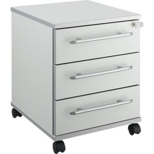 Schäfer Shop Select Rollcontainer Moxxo IQ 333, 3 Schübe, B 410 x T 495 x H 510 mm, abschließbar, lichtgrau