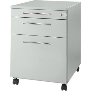 Schäfer Shop Select Rollcontainer Start Off 126, Utensilien-, Hängeregisterauszug, Schublade, abschließbar, B 432 x T 580 x H 595 mm, lichtgrau