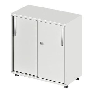 Schäfer Shop Select Schiebetürenschrank LOGIN, 2 Ordnerhöhen, B 800 x T 420 x H 788 mm, lichtgrau/lichtgrau