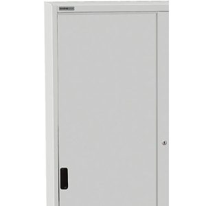 Schäfer Shop Select Schiebetürenschrank, mit 4 Einlegeböden, B 950 x T 400 x H 1950 mm, Stahl, lichtgrau