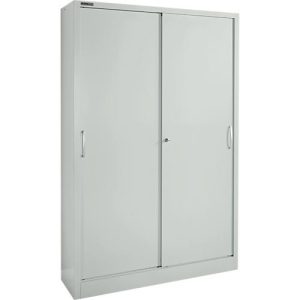 Schäfer Shop Select Schiebetürenschrank MS iCONOMY, Stahl, 5 Ordnerhöhen, B 1200 x T 400 x H 1935 mm, lichtgrau RAL 7035