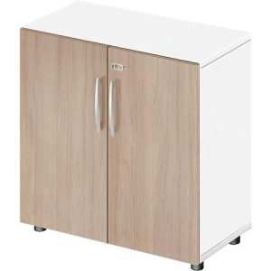Schäfer Shop Select Schrank LOGIN, 2 Ordnerhöhen, B 800 x T 420 x H 788 mm, weiß/Eiche