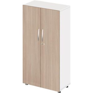 Schäfer Shop Select Schrank LOGIN, 4 Ordnerhöhen, B 800 x T 420 x H 1514 mm, weiß/Eiche