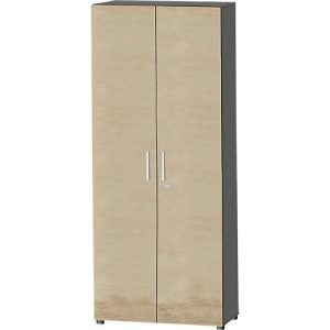 Schäfer Shop Select Schrank SET UP, 6 OH, abschließbar, B 800 x T 420 x H 2240 mm, graphit/Wildeiche