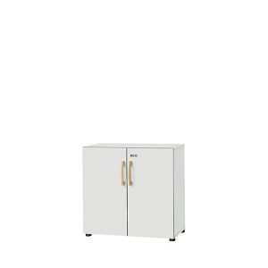 Schäfer Shop Select Schrank Start Off Wood, 2 OH, abschließbar, B 800 x T 420 x H 788 mm, Holz, lichtgrau