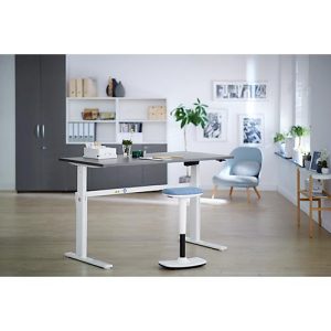 Schäfer Shop Select Schreibtisch, elektrisch höhenverstellbar, Rechteck, C-Fuß, B 1600 x T 800 x H 725-1185 mm, graphit/weiß