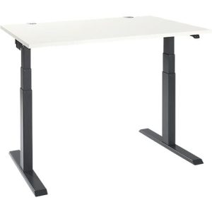 Schäfer Shop Select Schreibtisch ERGO-T 2.0, elektrisch höhenverstellbar, Rechteck, T-Fuß, B 1200 x T 800 x H 640-1300 mm, weiß/anthrazit