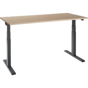 Schäfer Shop Select Schreibtisch ERGO-T 2.0, elektrisch höhenverstellbar, Rechteck, T-Fuß, B 1600 x T 800 x H 640-1300 mm, Eiche-Dekor/anthrazit