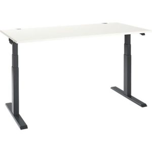 Schäfer Shop Select Schreibtisch ERGO-T 2.0, elektrisch höhenverstellbar, Rechteck, T-Fuß, B 1600 x T 800 x H 640-1300 mm, weiß/anthrazit