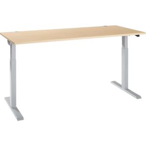 Schäfer Shop Select Schreibtisch ERGO-T 2.0, elektrisch höhenverstellbar, Rechteck, T-Fuß, B 1800 x T 800 x H 715-1205 mm, Ahorn/weißalu