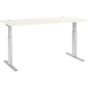 Schäfer Shop Select Schreibtisch ERGO-T, elektrisch höhenverstellbar, Rechteck, T-Fuß, B 1800 x T 800 x H 725-1185 mm, weiß/weißaluminium