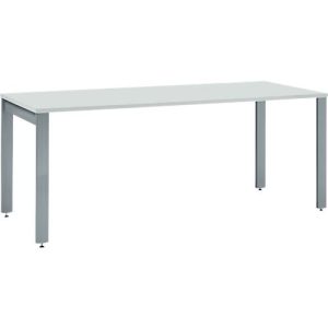 Schäfer Shop Select Schreibtisch LOGIN, 4-Fuß, B 1600 x T 800 x H 740 mm, lichtgrau/basaltgrau