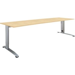 Schäfer Shop Select Schreibtisch LOGIN, manuell höheneinstellbar, C-Fuß, B 1800 x T 800 x H 660-820 mm, Ahorn/weißalu