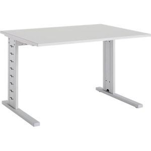 Schäfer Shop Select Schreibtisch Moxxo IQ, Rechteck, C-Fuß, B 1200 x T 800 x H 735 mm, lichtgrau