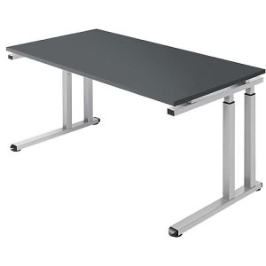 Schäfer Shop Select Schreibtisch SET UP, C-Fußgestell, 1600×800, graphit/weißalu
