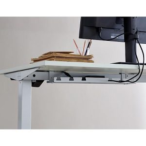 Schäfer Shop Select Schreibtisch Start Off, elektrisch höhenverstellbar, Rechteck, T-Fuß, B 1200 x T 800 x H 755-1255 mm, weiß/weißaluminium