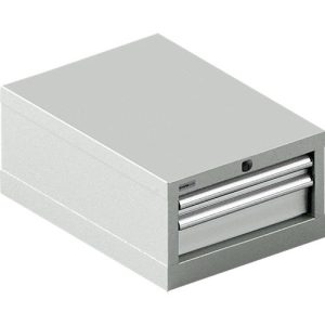 Schäfer Shop Select Schubladenschrank 18-27, 2 Schübe (H 50/100mm), bis 200 kg, B 411 x T 572 x H 250 mm, lichtgrau/lichtgrau