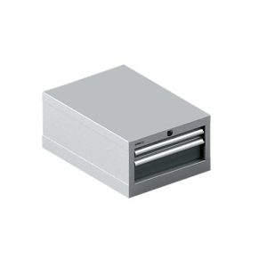 Schäfer Shop Select Schubladenschrank 18-27, 2 Schübe (H 50/100mm), bis 75 kg, B 411 x T 572 x H 250 mm, anthrazitgrau/weißaluminium