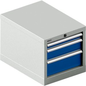 Schäfer Shop Select Schubladenschrank 18-27, 3 Schübe (H 50/100/150mm), bis 200 kg, B 411 x T 572 x H 400 mm, enzianblau/lichtgrau