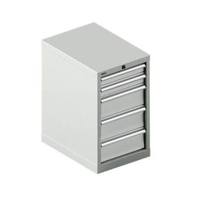Schäfer Shop Select Schubladenschrank 18-27, 5 Schübe, bis 75 kg, B 411 x T 572 x H 700 mm, lichtgrau/lichtgrau