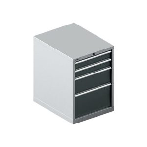 Schäfer Shop Select Schubladenschrank 27-36, 4 Schübe, bis 200 kg, B 564 x T 725 x H 800 mm, anthrazitgrau/weißaluminium