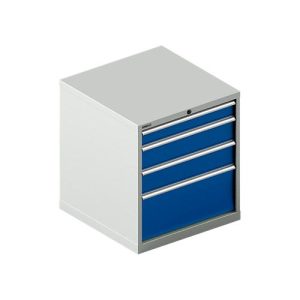 Schäfer Shop Select Schubladenschrank 36-36, 4 Schübe, bis 75 kg, B 717 x T 725 x H 800 mm, lichtgrau/enzianblau