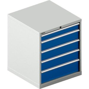 Schäfer Shop Select Schubladenschrank 36-36, 7 Schübe, bis 200 kg, B 717 x T 725 x H 1150 mm, lichtgrau/enzianblau