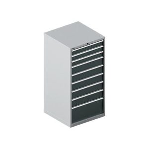 Schäfer Shop Select Schubladenschrank 36-36, 9 Schübe, bis 75 kg, B 717 x T 725 x H 1450 mm, weißalu/anthrazitgrau