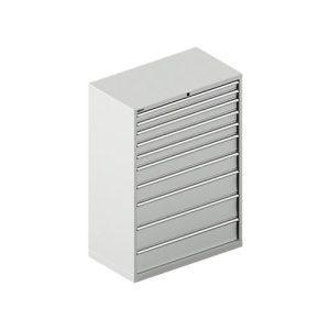 Schäfer Shop Select Schubladenschrank 54-27, 10 Schübe, bis 75 kg, B 1023 x T 572 x H 1450 mm, lichtgrau