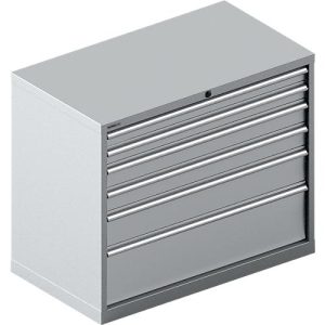 Schäfer Shop Select Schubladenschrank 54-27, 6 Schübe, bis 200 kg, B 1023 x T 572 x H 850 mm, weißalu/weißaluminium