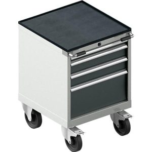 Schäfer Shop Select Schubladenschrank mit Rollen WSK 18-27, 4 Schübe, bis 75 kg, B 411 x T 572 x H 770 mm, anthrazitgrau/lichtgrau