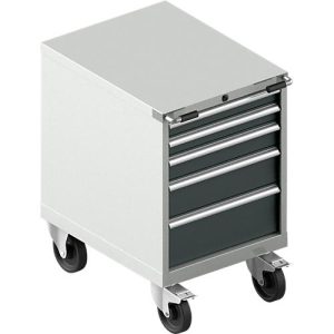Schäfer Shop Select Schubladenschrank mit Rollen WSK 36-27, 5 Schübe, bis 200 kg, B 717 x T 572 x H 920 mm, lichtgrau/anthrazitgrau