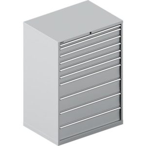Schäfer Shop Select Schubladenschrank WSK 54-36, Stahl, 10 Schübe, bis 200 kg, B 1023 x T 725 x H 1450 mm, weissaluminium/weissaluminium