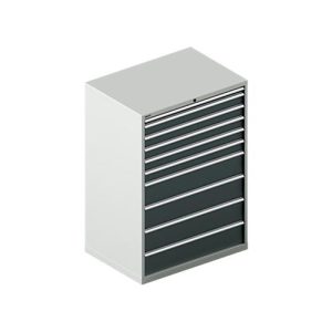 Schäfer Shop Select Schubladenschrank WSK 54-36, Stahl, 10 Schübe, bis 75 kg, B 1023 x T 725 x H 1450 mm, lichtgrau/anthrazitgrau