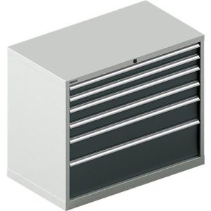 Schäfer Shop Select Schubladenschrank WSK 54-36, Stahl, 6 Schübe, bis 200 kg, B 1023 x T 725 x H 850 mm, lichtgrau/anthrazitgrau
