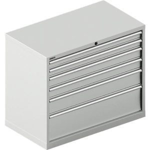 Schäfer Shop Select Schubladenschrank WSK 54-36, Stahl, 6 Schübe, bis 200 kg, B 1023 x T 725 x H 850 mm, lichtgrau/lichtgrau