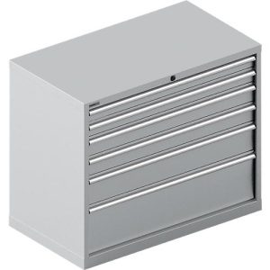 Schäfer Shop Select Schubladenschrank WSK 54-36, Stahl, 6 Schübe, bis 200 kg, B 1023 x T 725 x H 850 mm, weissaluminium/weissaluminium