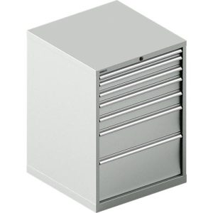 Schäfer Shop Select Schubladenschrank WSK 54-36, Stahl, 7 Schübe, bis 200 kg, B 1023 x T 725 x H 1000 mm, lichtgrau/lichtgrau