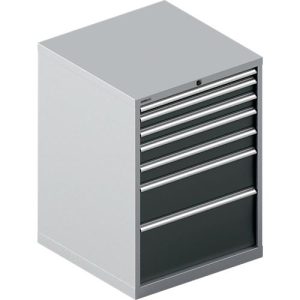 Schäfer Shop Select Schubladenschrank WSK 54-36, Stahl, 7 Schübe, bis 200 kg, B 1023 x T 725 x H 1000 mm, weißaluminium/anthrazitgrau