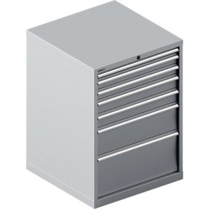 Schäfer Shop Select Schubladenschrank WSK 54-36, Stahl, 7 Schübe, bis 200 kg, B 1023 x T 725 x H 1000 mm, weißaluminium/weißaluminium