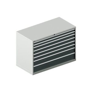 Schäfer Shop Select Schubladenschrank WSK 54-36, Stahl, 8 Schübe, bis 200 kg, B 1023 x T 725 x H 1000 mm, lichtgrau/anthrazitgrau
