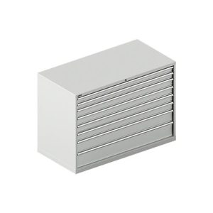 Schäfer Shop Select Schubladenschrank WSK 54-36, Stahl, 8 Schübe, bis 200 kg, B 1023 x T 725 x H 1000 mm, lichtgrau/lichtgrau