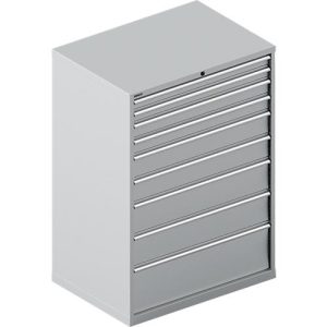 Schäfer Shop Select Schubladenschrank WSK 54-36, Stahl, 8 Schübe, bis 200 kg, B 1023 x T 725 x H 1450 mm, weissaluminium/weissaluminium