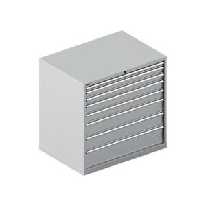 Schäfer Shop Select Schubladenschrank WSK 54-36, Stahl, 8 Schübe, bis 75 kg, B 1023 x T 725 x H 1000 mm, weissaluminium/weissaluminium