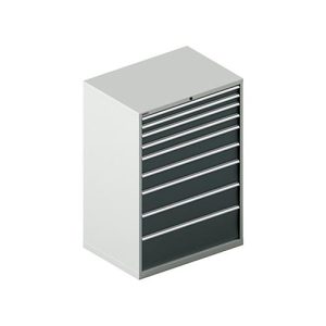 Schäfer Shop Select Schubladenschrank WSK 54-36, Stahl, 9 Schübe, bis 75 kg, B 1023 x T 725 x H 1450 mm, lichtgrau/anthrazitgrau