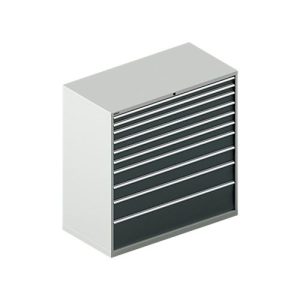 Schäfer Shop Select Schubladenschrank WSK 78–36 E, Stahl, 10 Schübe, 200 kg Traglast, B 1431 mm x T 725 mm x H 1450 mm, lichtgrau/anthrazitgrau