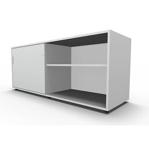 Schäfer Shop Select Sideboard, mit Schiebetür, abschließbar, Spanplatte, B 1600 x T 500 x H 663 mm, links anstellbar, lichtgrau