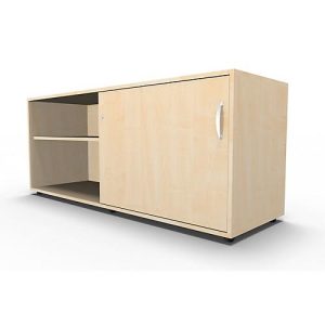 Schäfer Shop Select Sideboard, mit Schiebetür, abschließbar, Spanplatte, B 1600 x T 500 x H 663 mm, rechts anstellbar, Ahorn